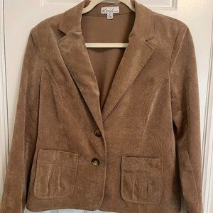 KIM ROGERS Tan Corduroy Blazer Sz 8